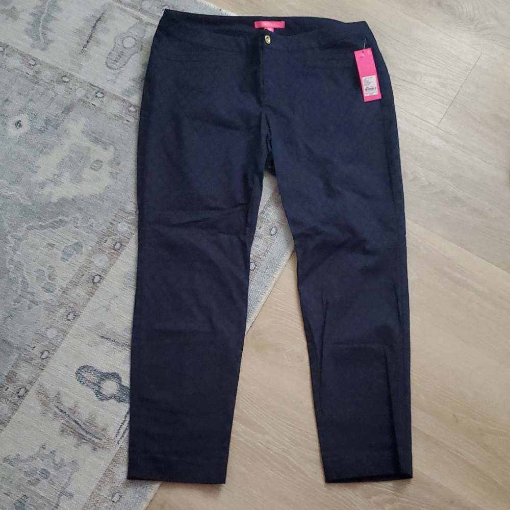 NWT Lilly Pulitzer Kelly Skinny Ankle Pants Midnight Navy Sz16